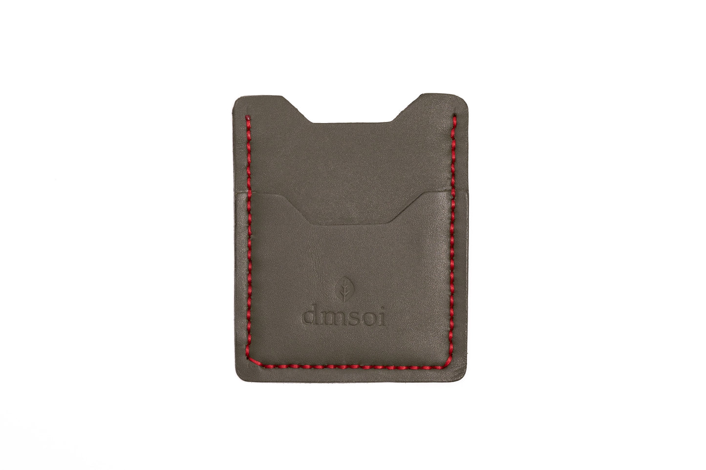 %100 El Yapımı Haki Deri Kartlık – İnce Ön Cep Tasarımı, Erkekler ve Kadınlar İçin Minimalist Günlük Kullanım veya Hediyelik