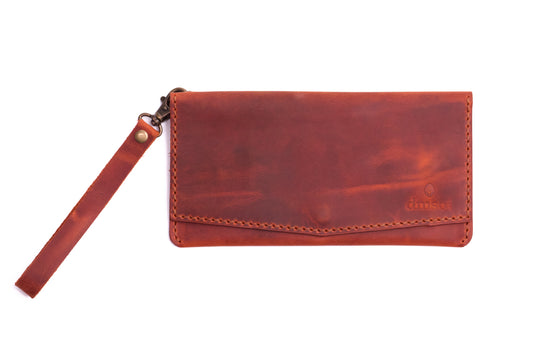 Turuncu Kiremit Erkek veya Kadın için Kulplu Cüzdan, Birinci Sınıf El Yapımı Hakiki Deri – 6  Kredi Kart / Kimlik Yuvası, Uzun, Şık ve Dayanıklı Katlanabilir Cüzdan, İş, Seyahat, Hediye ve Tüm ihtiyaçlarınız için Günlük Kullanım