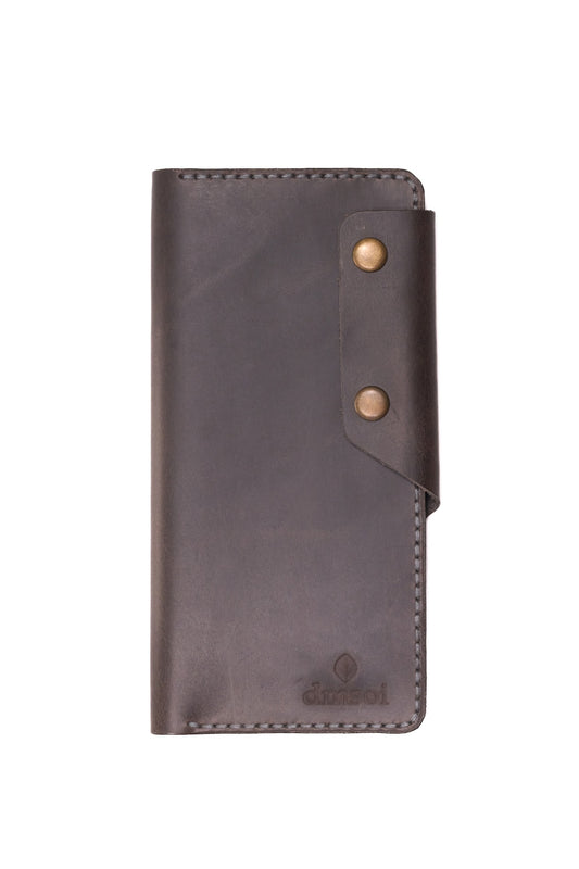 Gri El Yapımı Deri Erkek Cüzdanı – Özenle Üretilmiş, Hediye ve Günlük Kullanım İçin İdeal