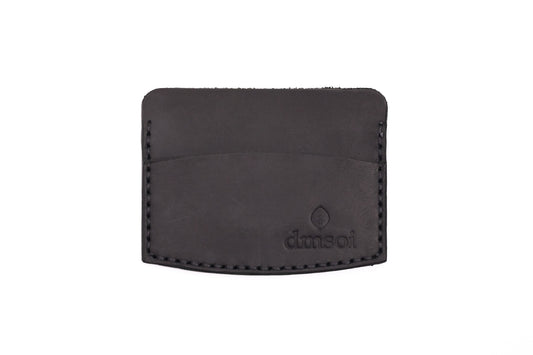 Siyah El Yapımı Minimalist Deri Kartlık Cüzdan – %100 Dana Derisi – Erkekler ve Kadınlar İçin Birinci Sınıf İnce El Yapımı Cüzdan – Makine Kullanılmadan Üretilmiş El İşçiliği – Dayanıklı Günlük Kullanım Kartlığı