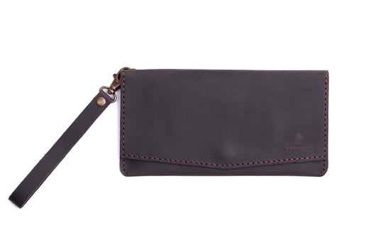 Kahve Erkek veya Kadın için Kulplu Cüzdan, Birinci Sınıf El Yapımı Hakiki Deri – 6  Kredi Kart / Kimlik Yuvası, Uzun, Şık ve Dayanıklı Katlanabilir Cüzdan, İş, Seyahat, Hediye ve Tüm ihtiyaçlarınız için Günlük Kullanım