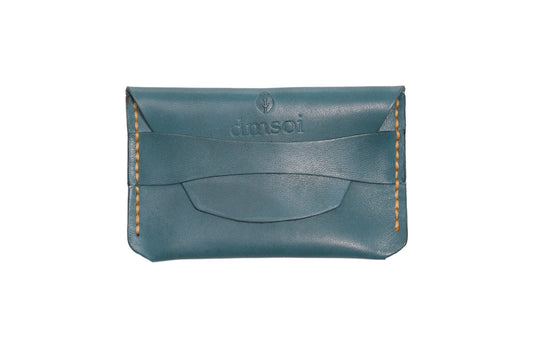 Turkuaz El Yapımı dana derisi çok fonksiyonlu kartlık box– Premium El Yapımı Minimalist Bozuk Para, Nakit ve Kartlar için Çok Amaçlı Ceplik. Takı, USB, SD Kartlar ve Küçük Eşyalar İçin