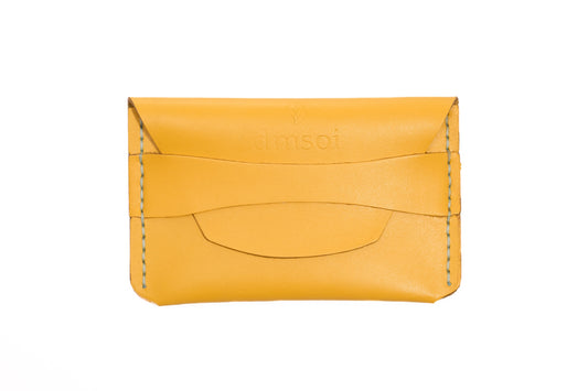 Sarı El Yapımı dana derisi çok fonksiyonlu kartlık box– Premium El Yapımı Minimalist Bozuk Para, Nakit ve Kartlar için Çok Amaçlı Ceplik. Takı, USB, SD Kartlar ve Küçük Eşyalar İçin