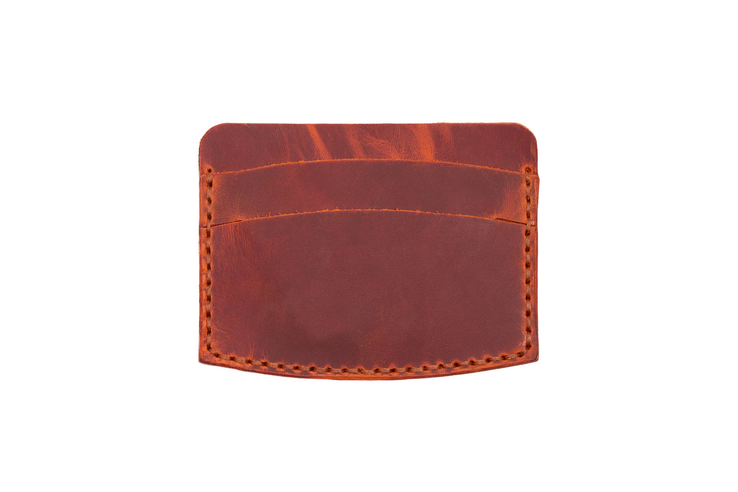 Turuncu Kiremit El Yapımı Minimalist Deri Kartlık Cüzdan – %100 Dana Derisi – Erkekler ve Kadınlar İçin Birinci Sınıf İnce El Yapımı Cüzdan – Makine Kullanılmadan Üretilmiş El İşçiliği – Dayanıklı Günlük Kullanım Kartlığı